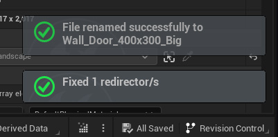 Rename asset success notifies messages