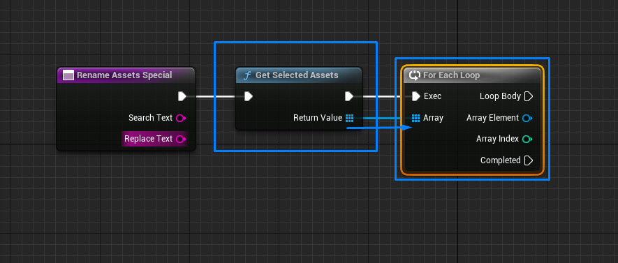 Get selected assets and loop in asset action utility in blueprints