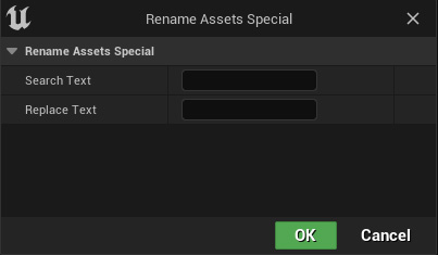 Rename Assets asset action utility in blueprints ui