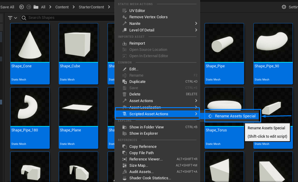 Testing function in asset action utility in blueprints